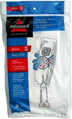 Bissell 32028 Style 5Vacuum cleaner bags- Genuine - 3 pack