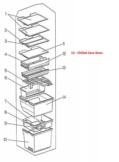 Mitsubishi Refrigerator Chiller Door - KIEZ87418
