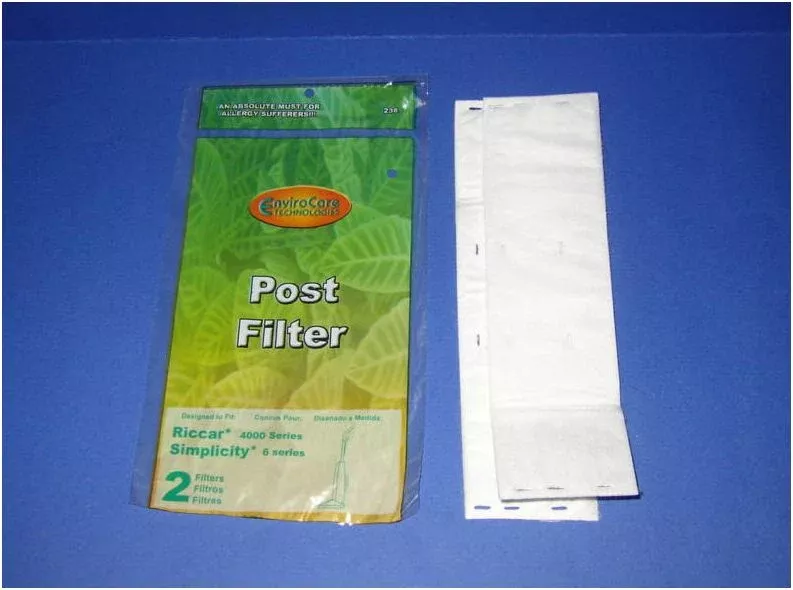 Riccar 4000, Simplicity 6 Series Post Vacuum Filter